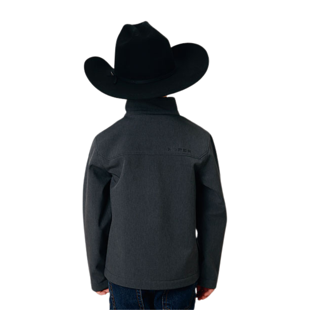 Roper Youth Boy's Heather Soft Shell Tech Grey Jacket