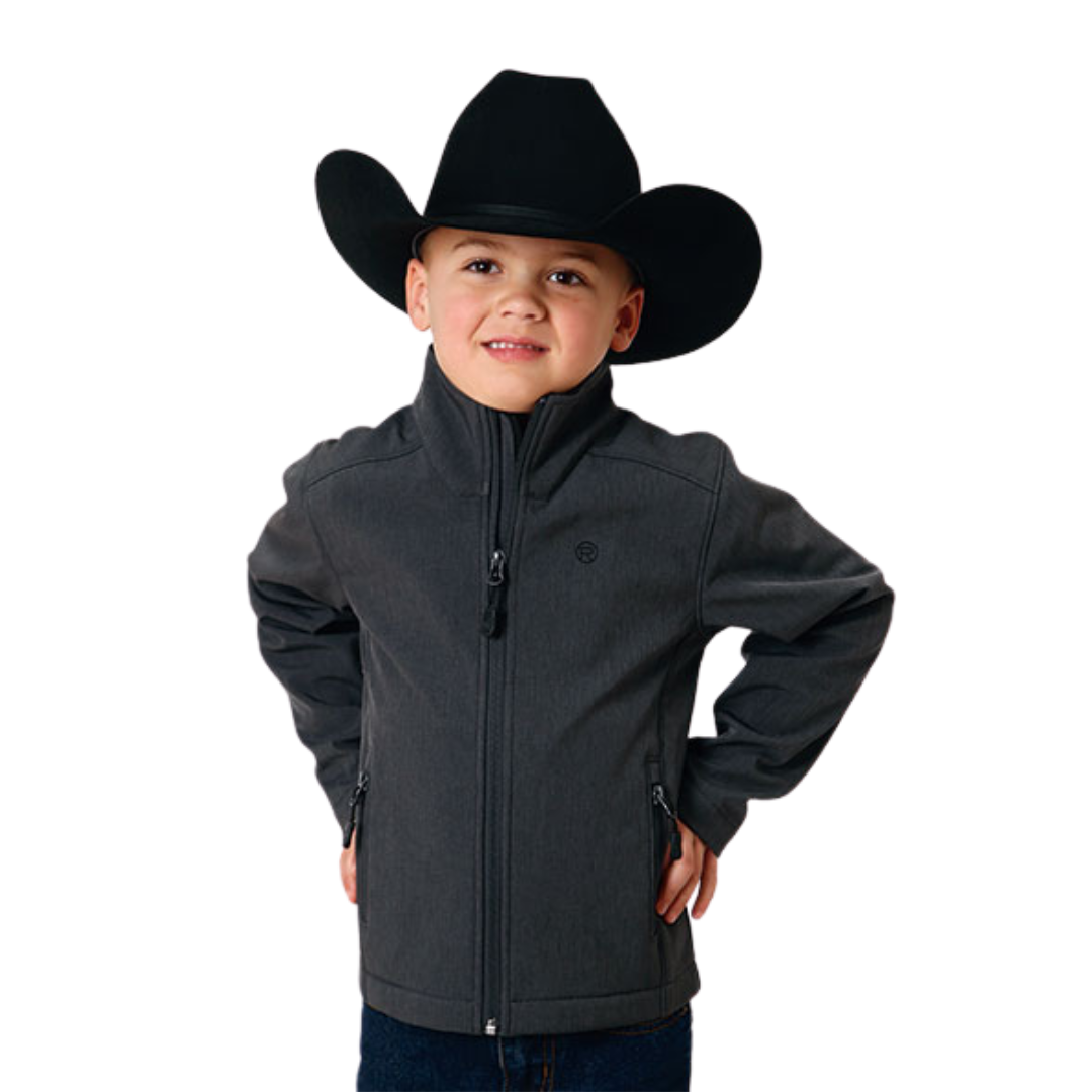 Roper Youth Boy's Heather Soft Shell Tech Grey Jacket