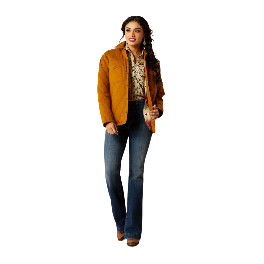 Ariat Women's Grizzly Quilted Barn Chesnut Horse Jacket