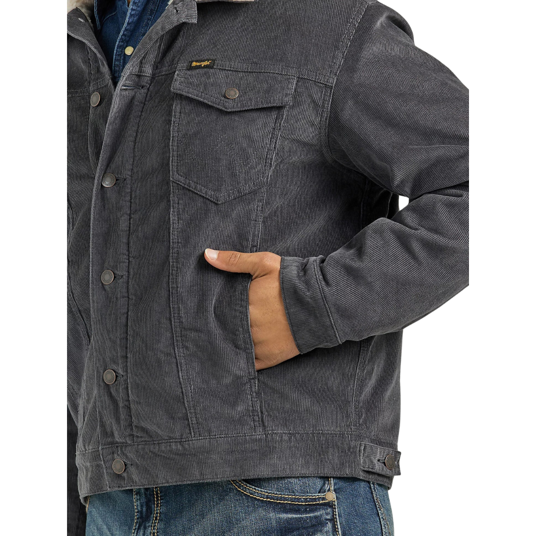 Wrangler Men's Cowboy Sherpa Lined Corduroy Jacket