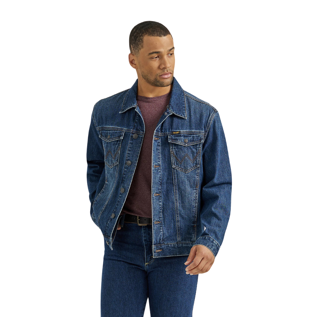 Wrangler Men's Flannel Lined Western Denim Winterberry Jacket
