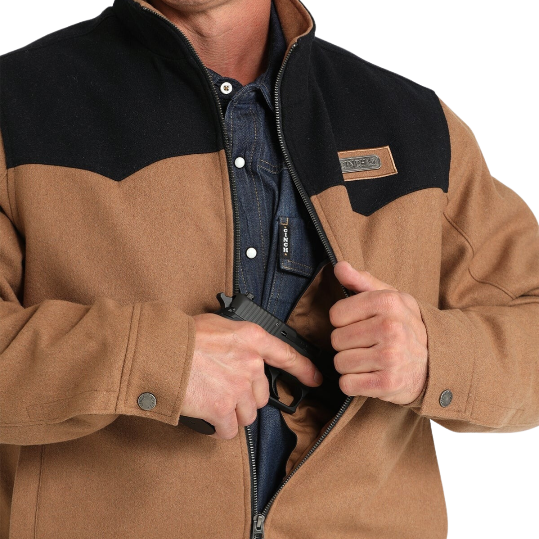 Cinch Men's Wooly Brown And Black Jacket