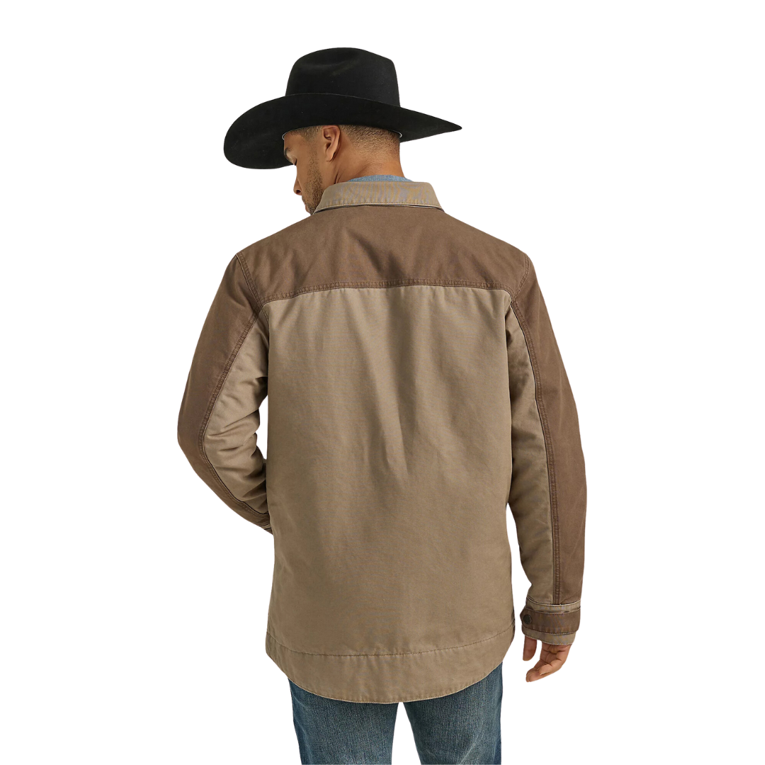 Wrangler Men's Mixed Canvas Chore Sandstone Jacket