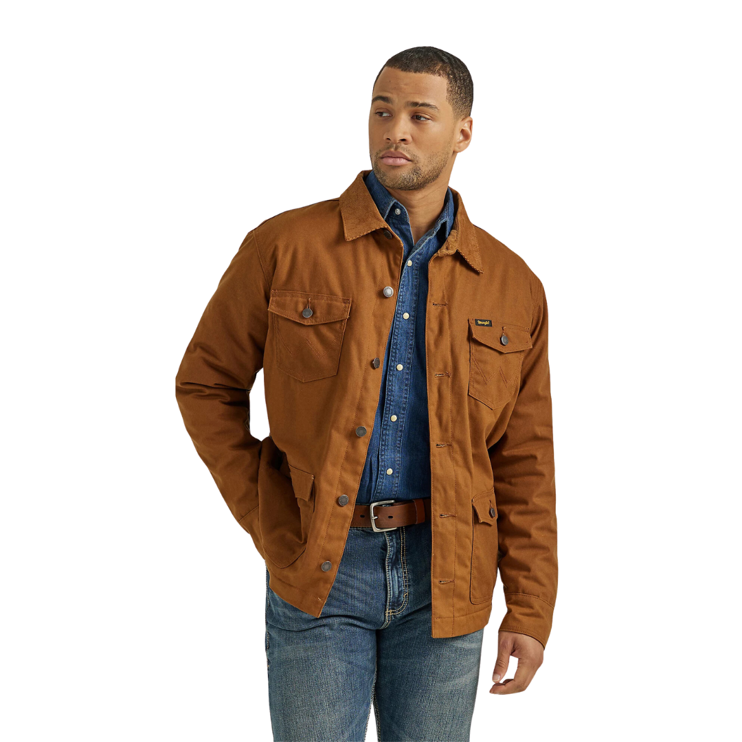 Wrangler Men's Western Lined Canvas Barn Hay Bale Coat