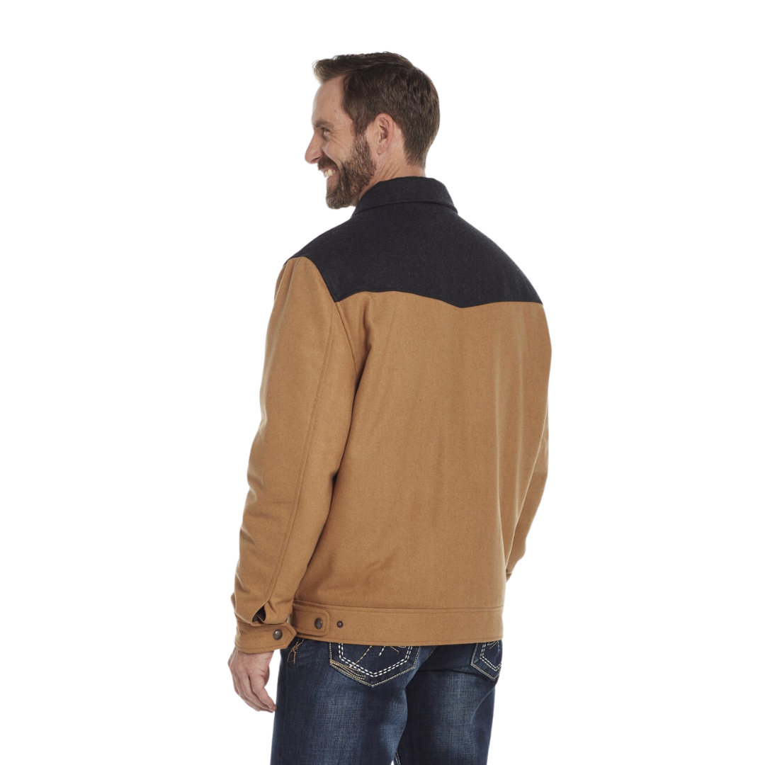 Sidran Men's Two-Toned Wool Melton Zip Front Ranch Jacket