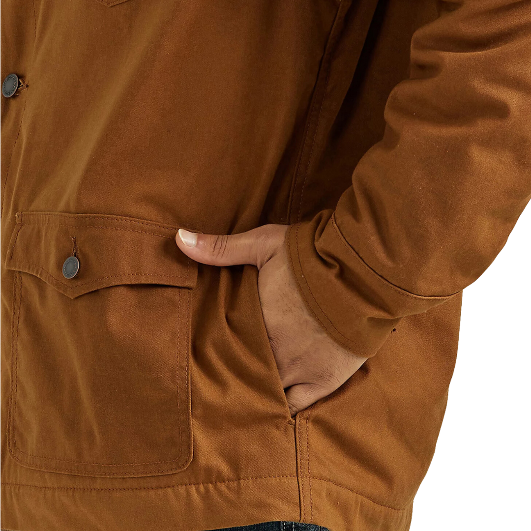 Wrangler Men's Western Lined Canvas Barn Hay Bale Coat