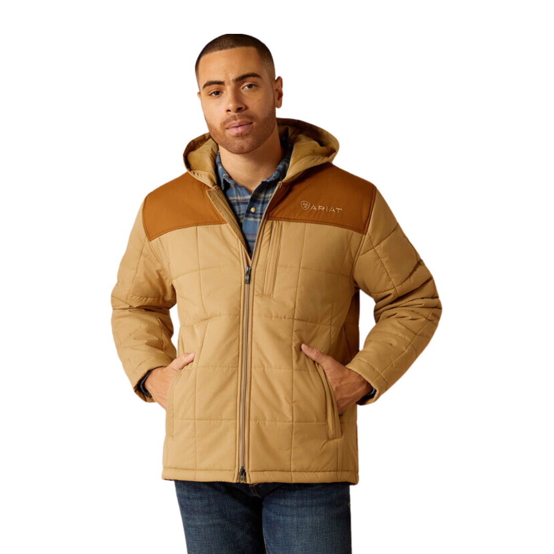 Ariat Men's Crius Hooded Insulated Kelp Rubber Jacket