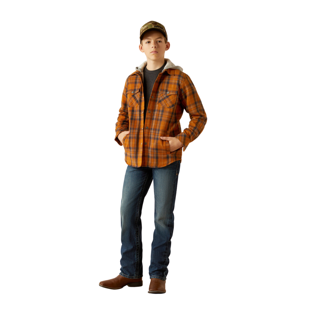 Ariat Youth Boy's Harvey Retro Roasted Pecan Yellow Jacket
