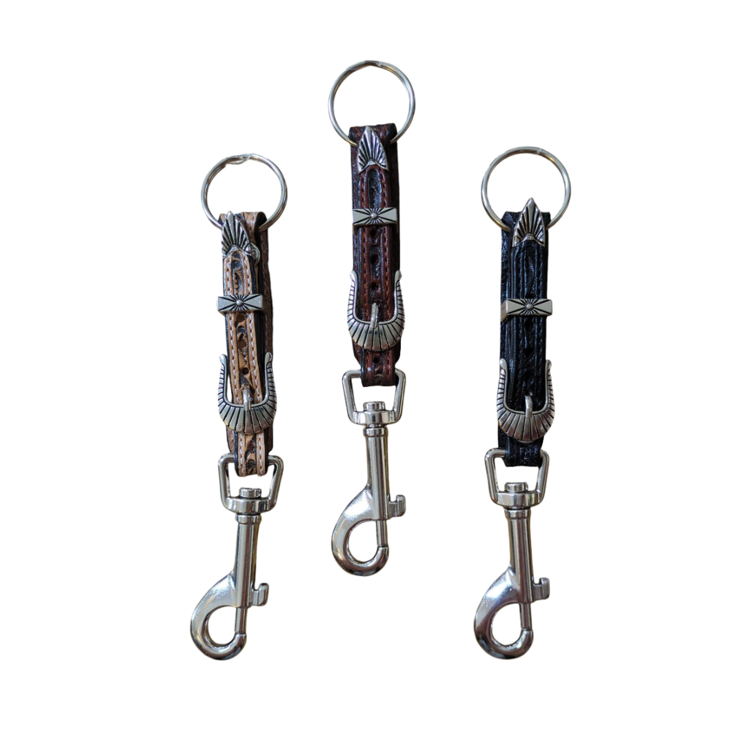 Austin Accent Unisex Tooled Leather Multicolor Key Chain