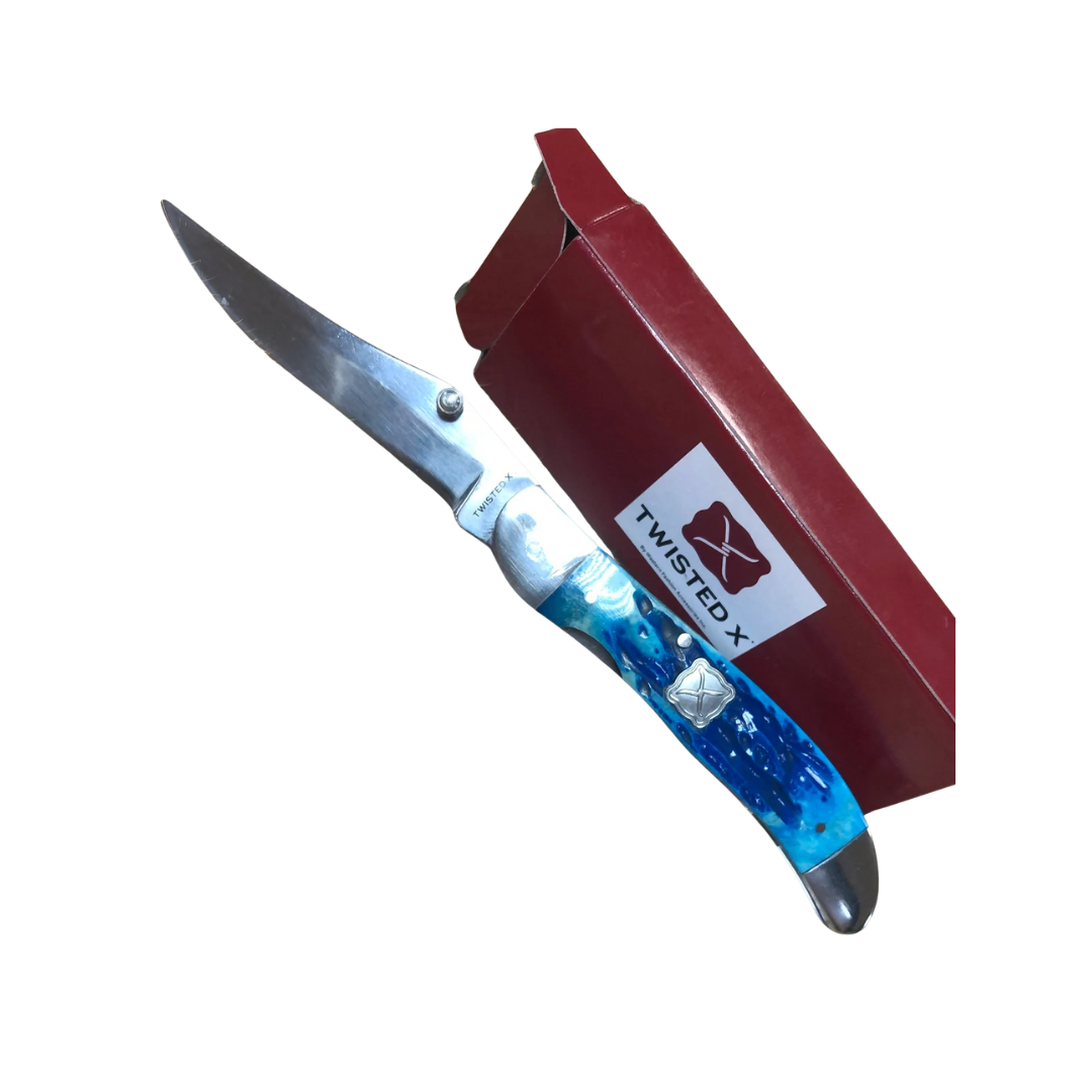Twisted X Stockman with Folding Blue Bone Knife
