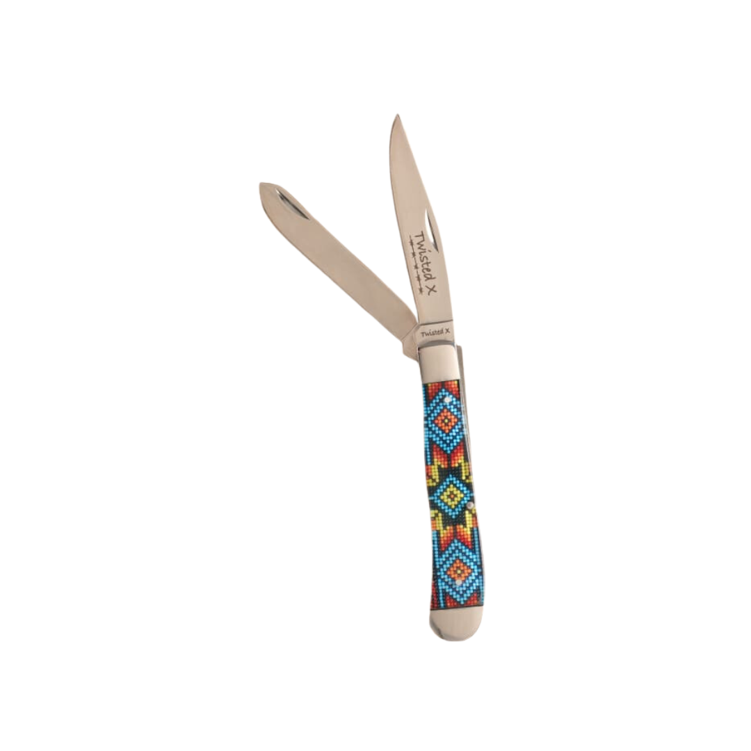 Western Fashion Unisex Acrylic Beaded Print Multicolor Knife