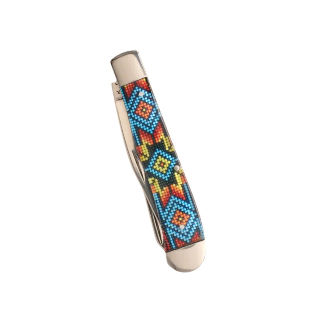 Western Fashion Unisex Acrylic Beaded Print Multicolor Knife