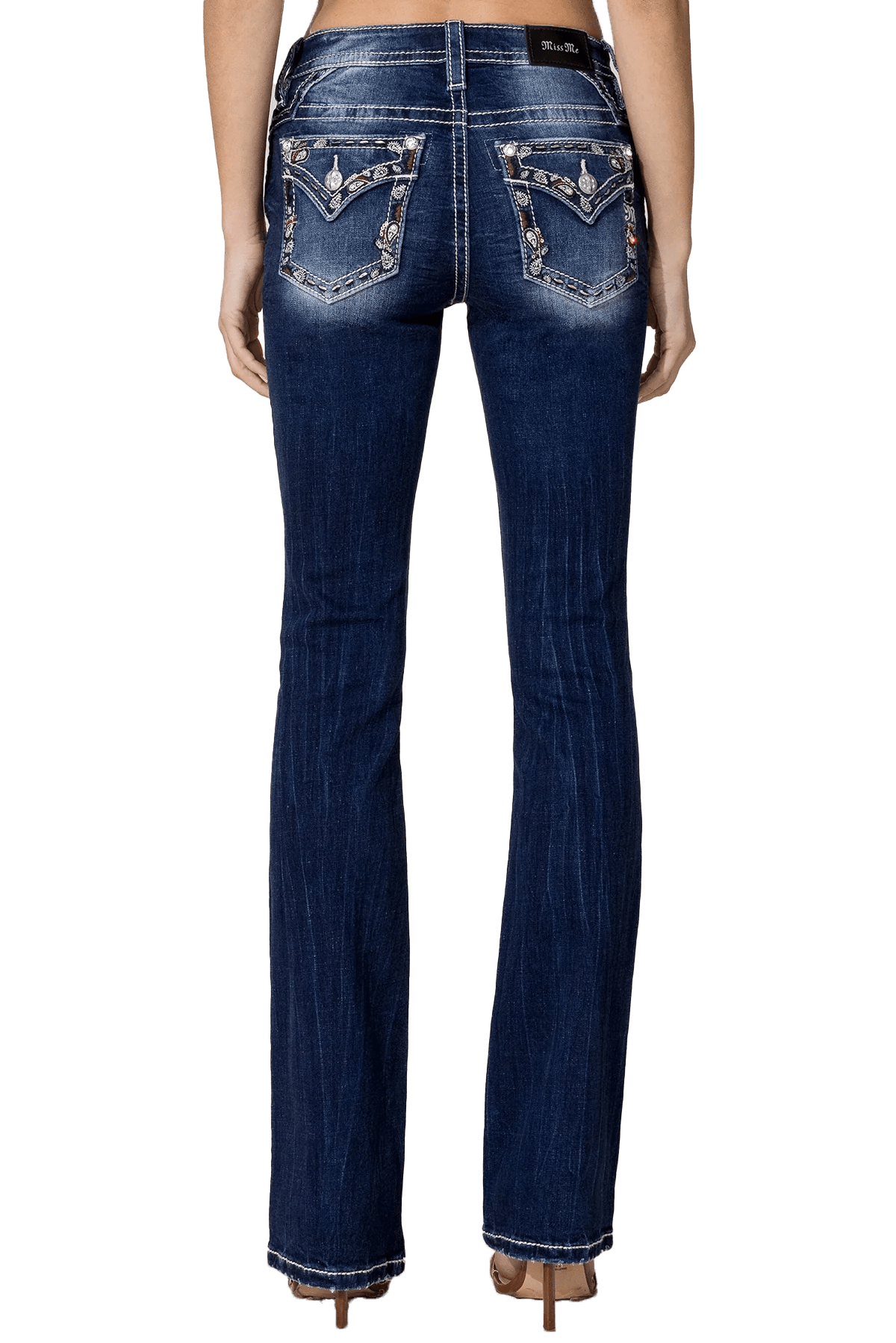 Miss Me Paisley Border Bootcut Jeans