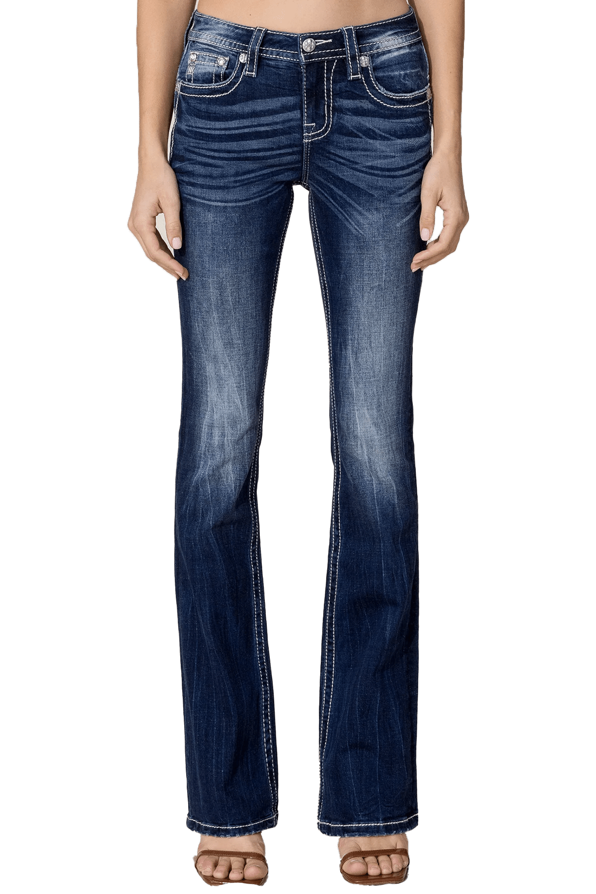 Miss Me Paisley Border Bootcut Jeans