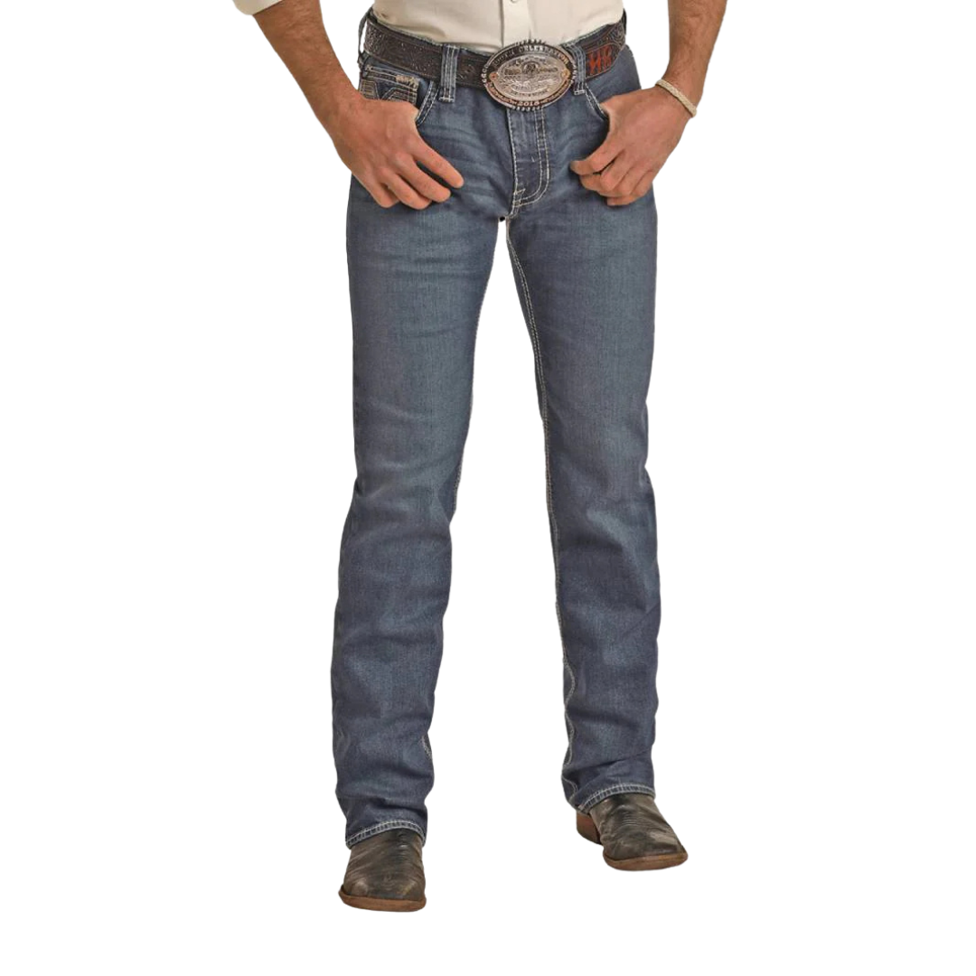 Rock & Roll Men's Revolver Slim Straight Blue Jeans