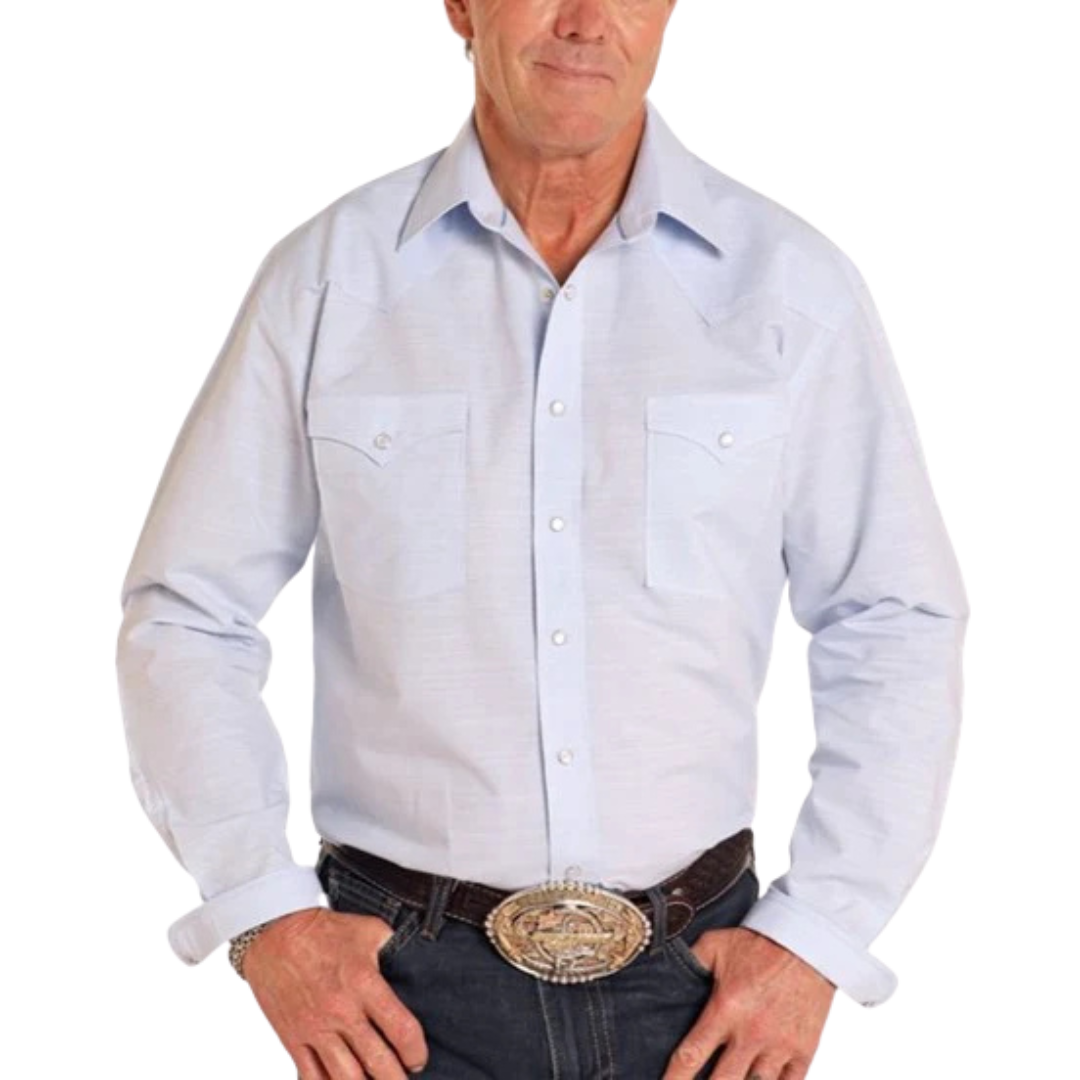 Panhandle Slim Men's Snap Light Blue Shirt