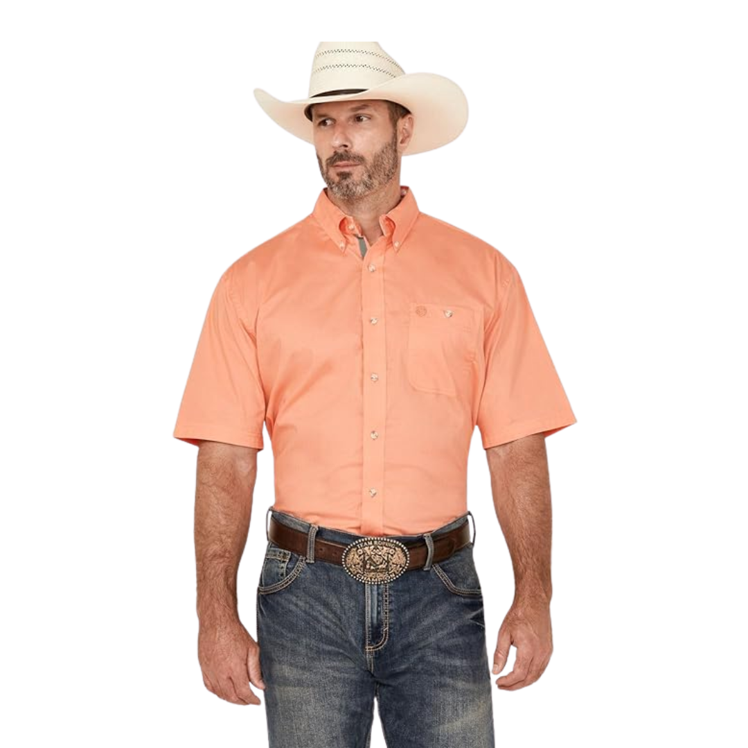 Wrangler Men's George Strait Orange Shirt- Big & Tall