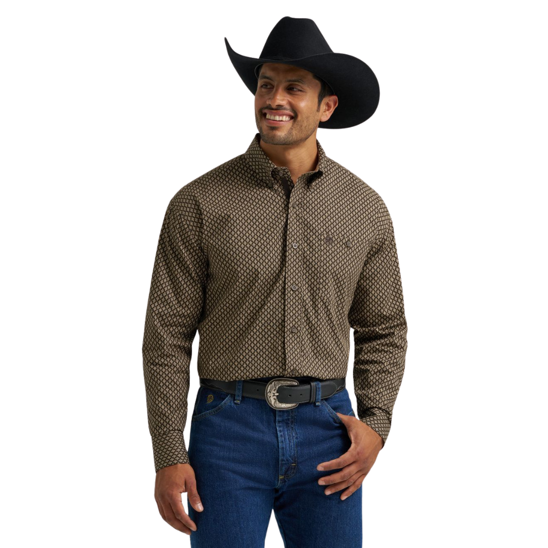 Wrangler Men's George Strait Brown Shirt