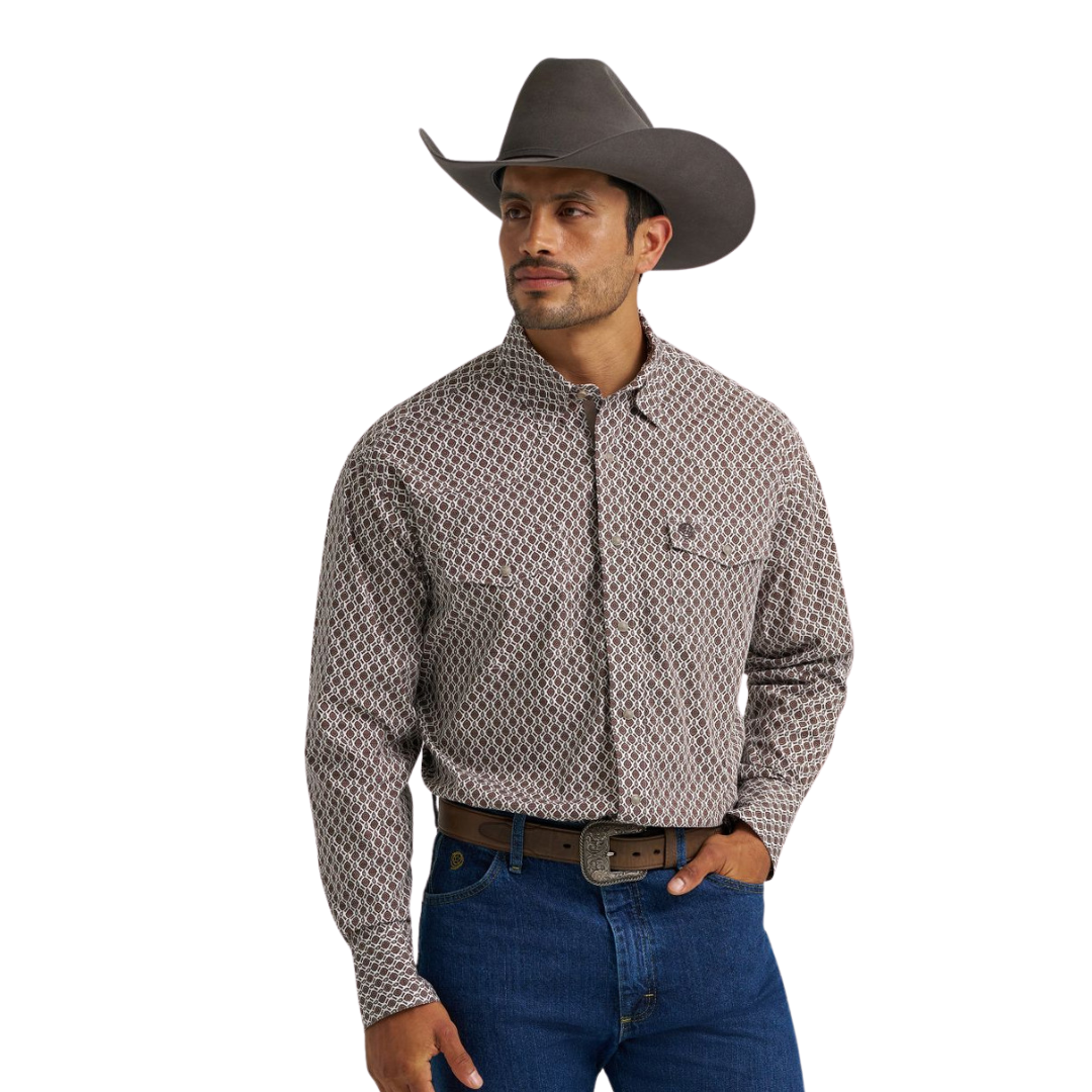 Wrangler Men's George Strait Troubadour Brown Shirt