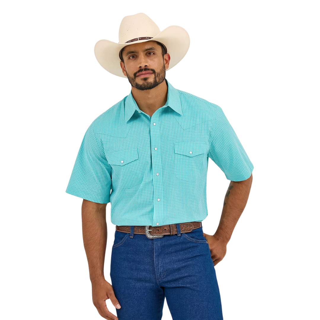 Wrangler Men's Short Sleeve Turquoise Shirt