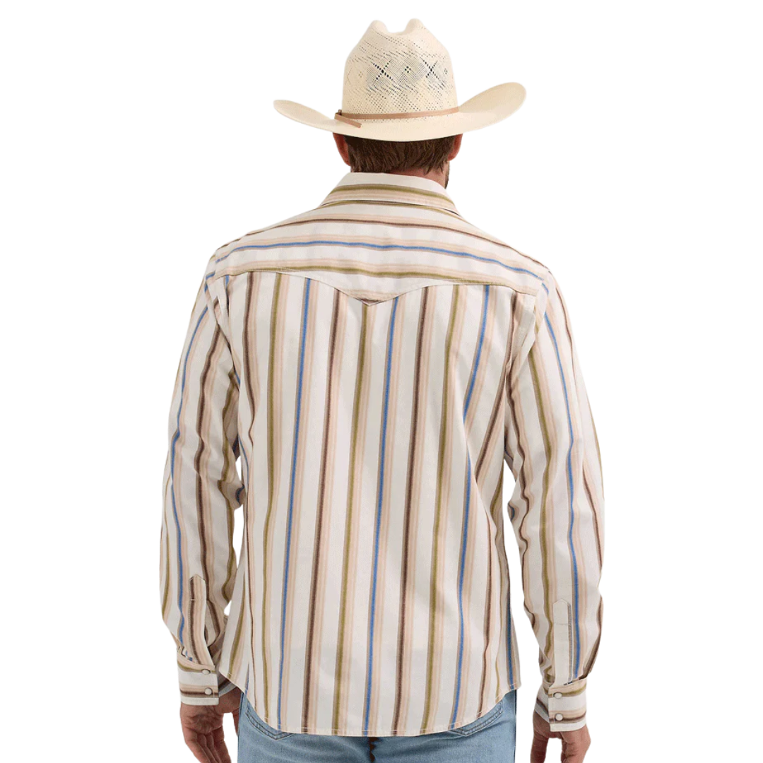 Wrangler Men's Retro Premium Stripe Natural Shirt