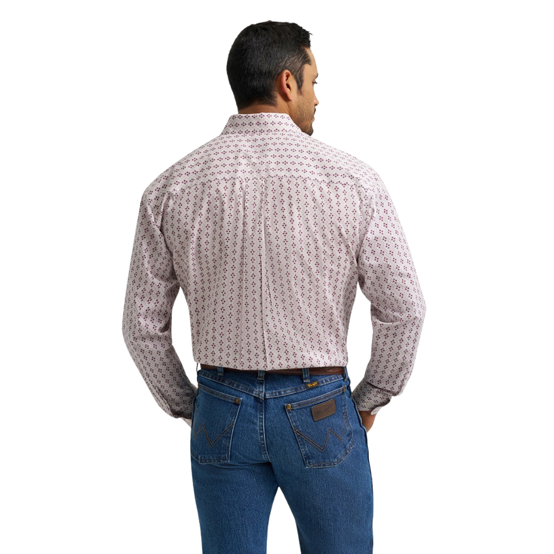 Wrangler Men's Classic Fit Print Sangria Shirt