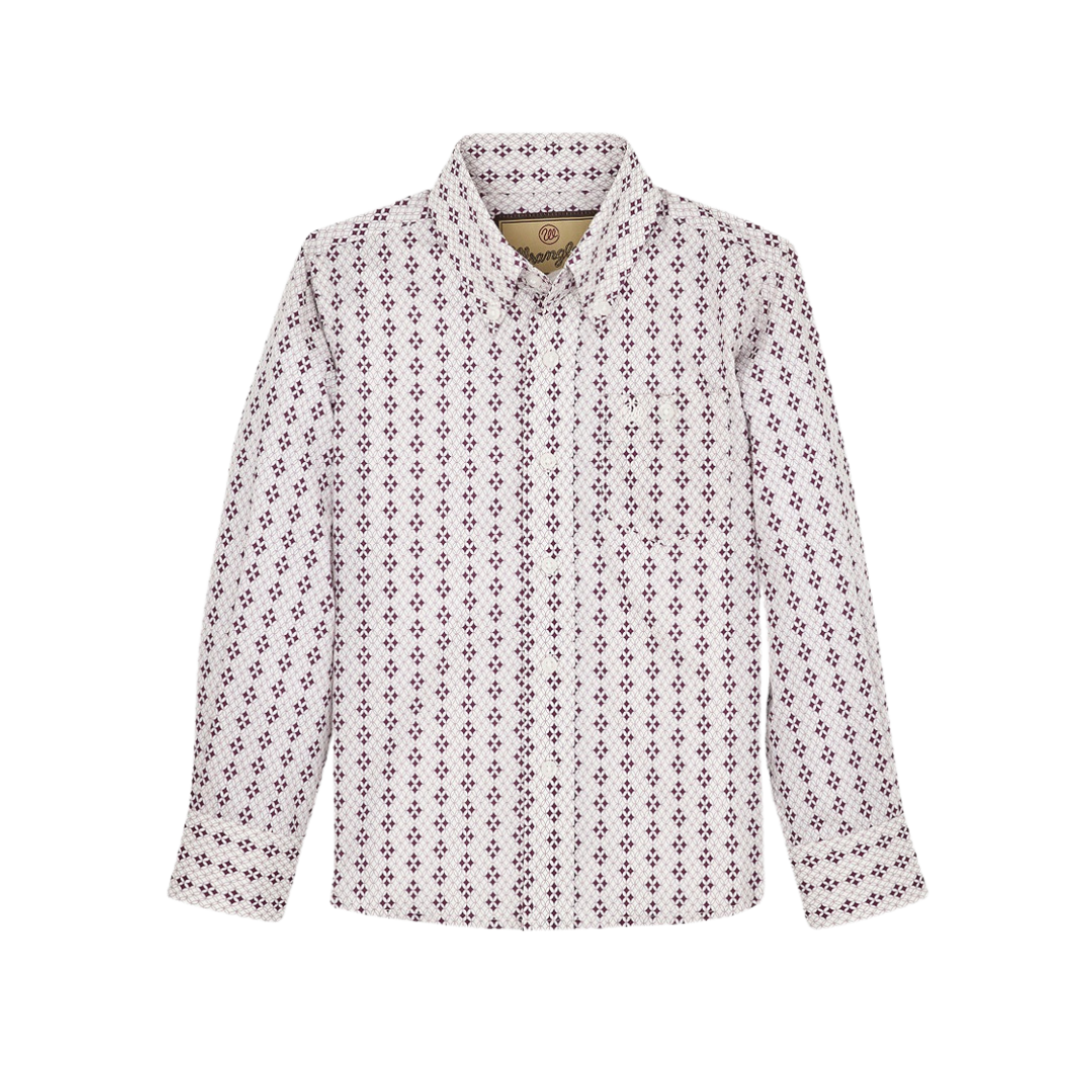 Wrangler Youth Boy's Classic Print Sangria Shirt