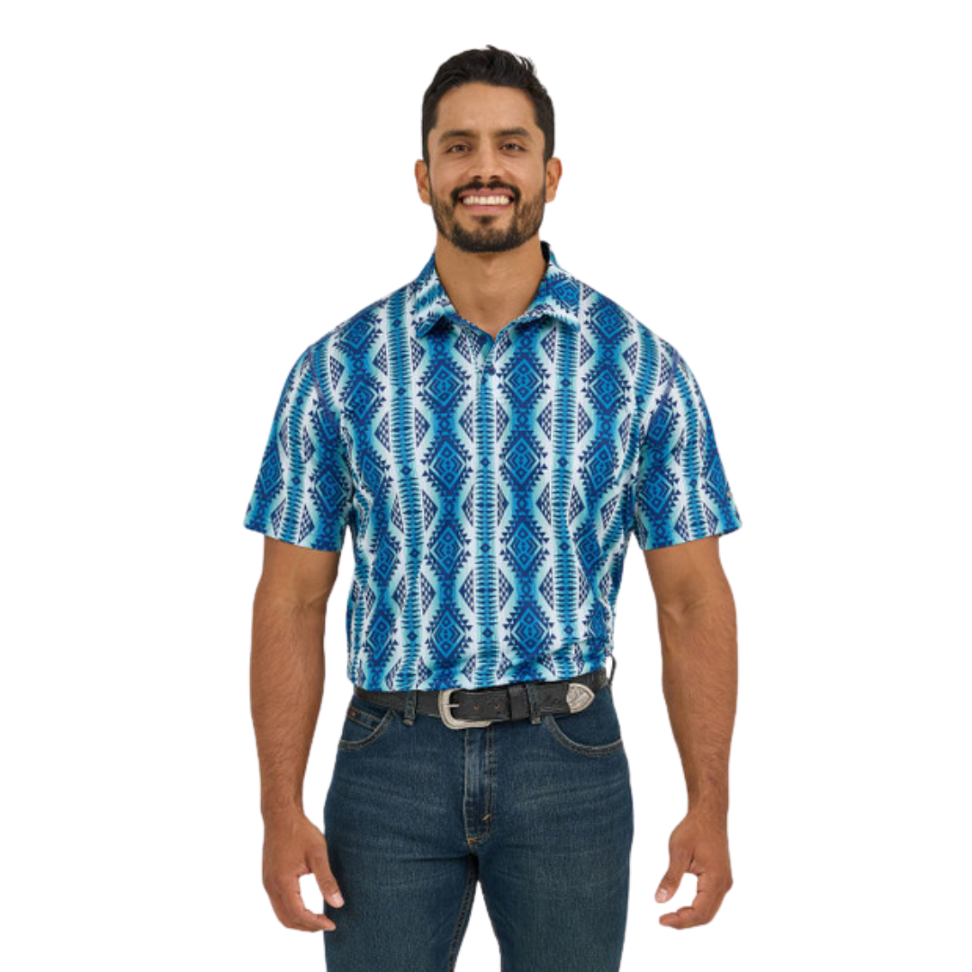 Wrangler Men's Performance Polo Mystic Blue Shirt