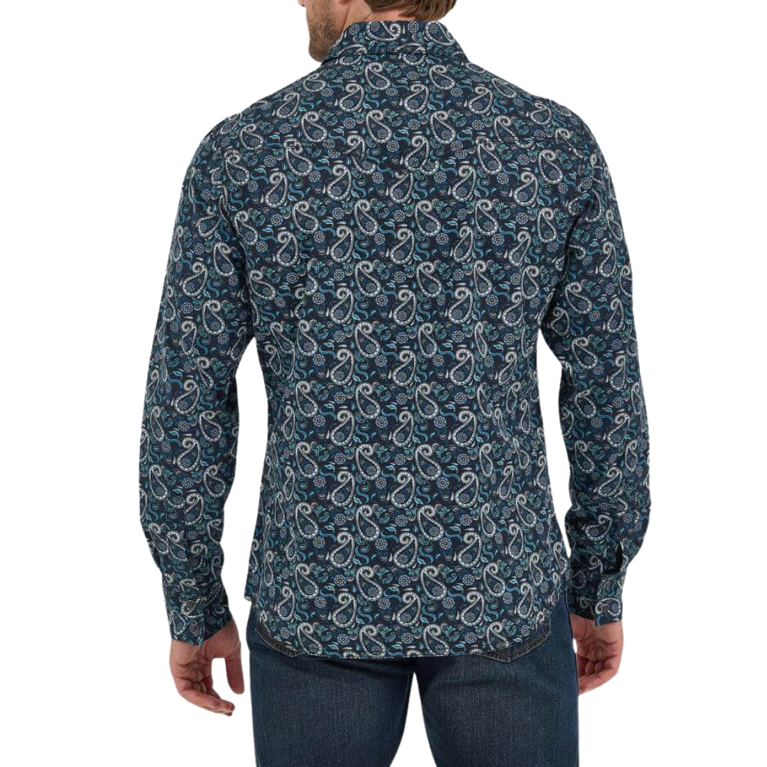 Wrangler Men's Premium Long Sleeve Snap Multicolor Shirt