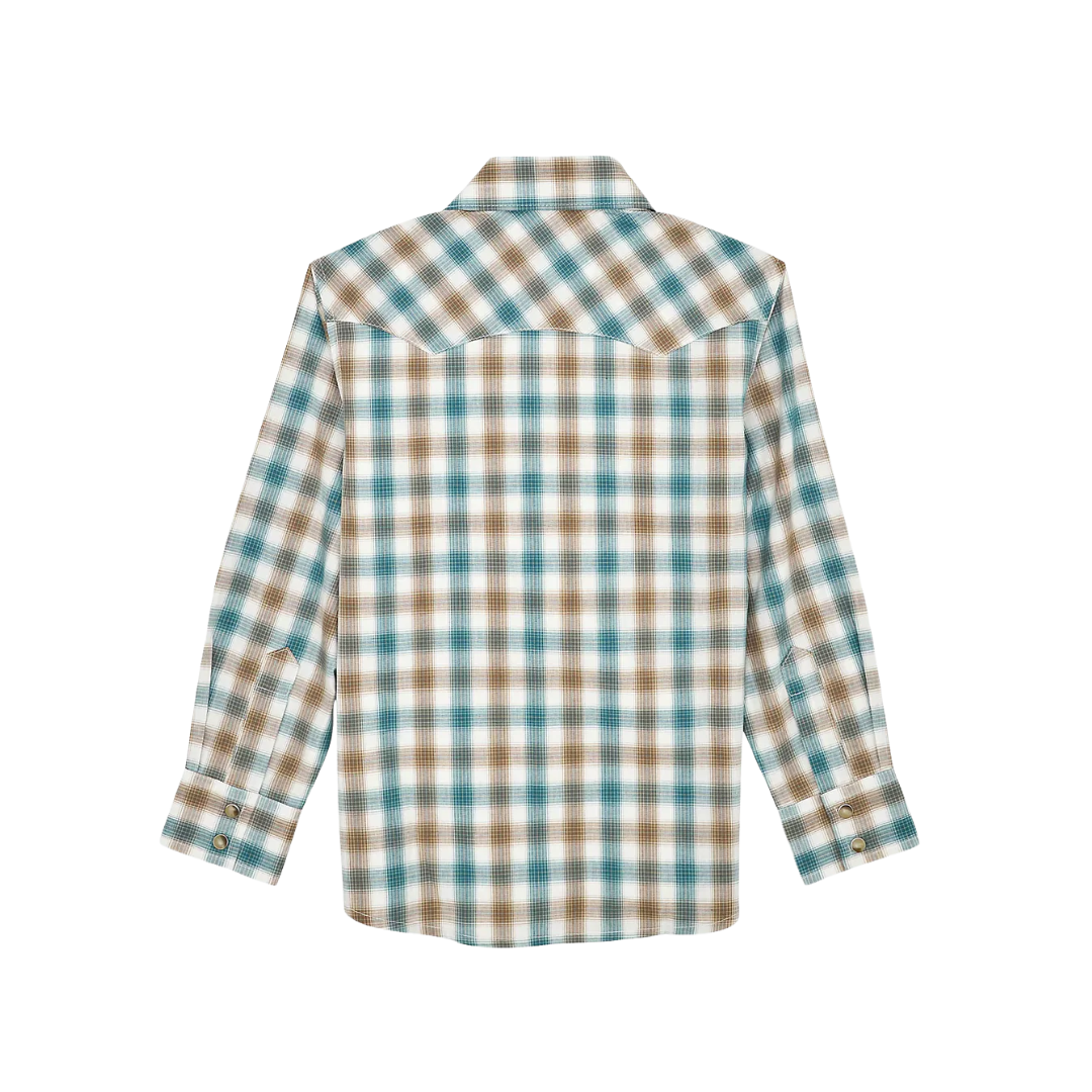 Wrangler Youth Boy's Retro Snap Front Sunset Blue Shirt