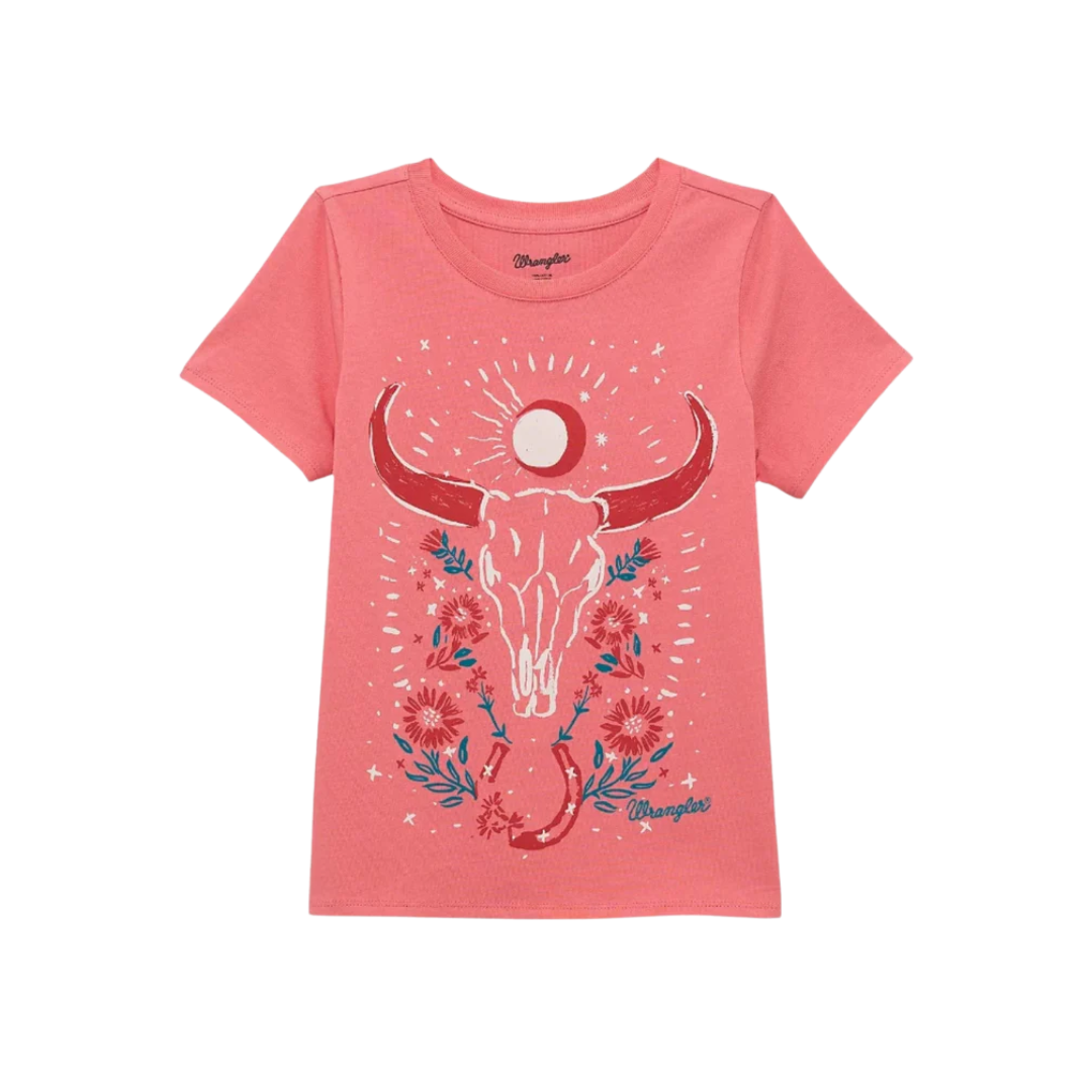 Wrangler Youth Girl's Western Graphic Red Tee Shirt