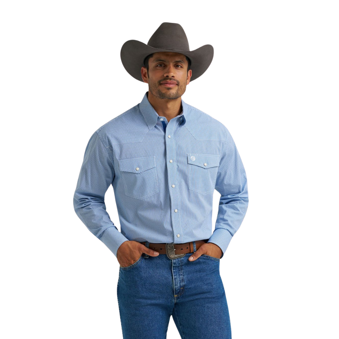 Wrangler Men's George Strait Troubadour Navy Shirt