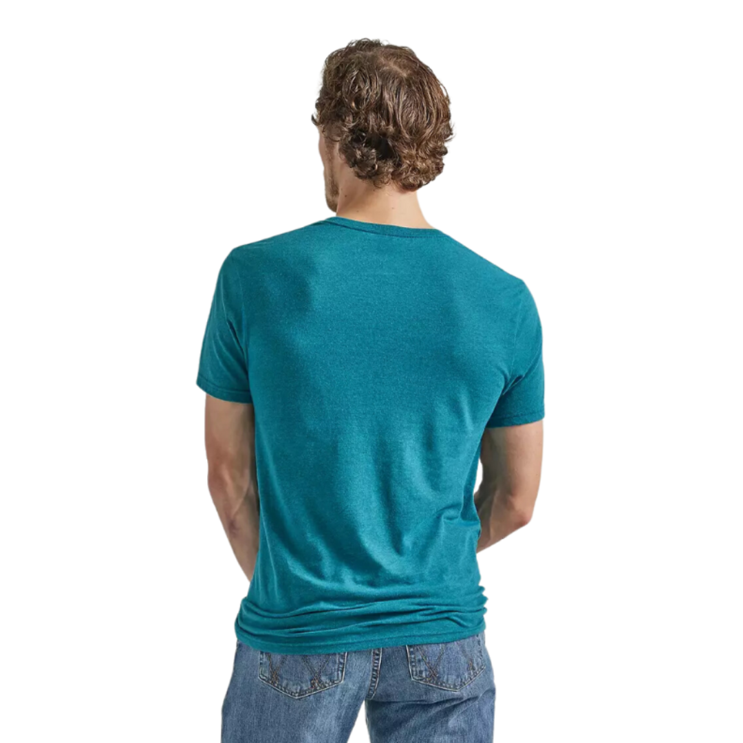 Wrangler Men's Dutton Ranch In Cyan Pepper Blue Tee Shirt