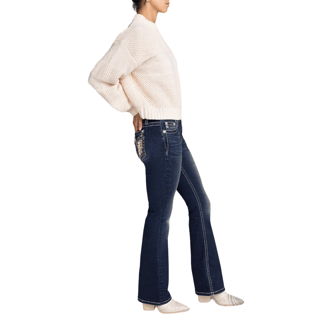 Miss Me Women's Knit Long Sleeve Beige Sweater