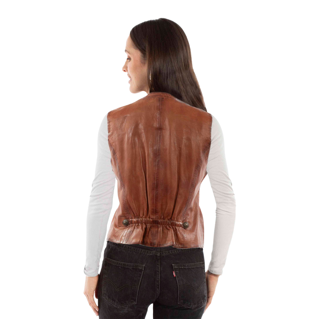 Scully Leathers Women's Leather Brown Vest