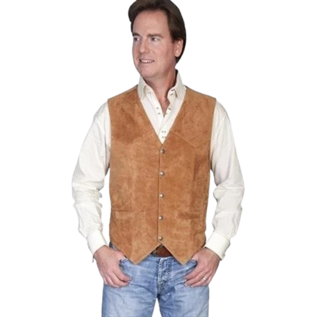 Scully Leathers Men's Solid Rust Vest