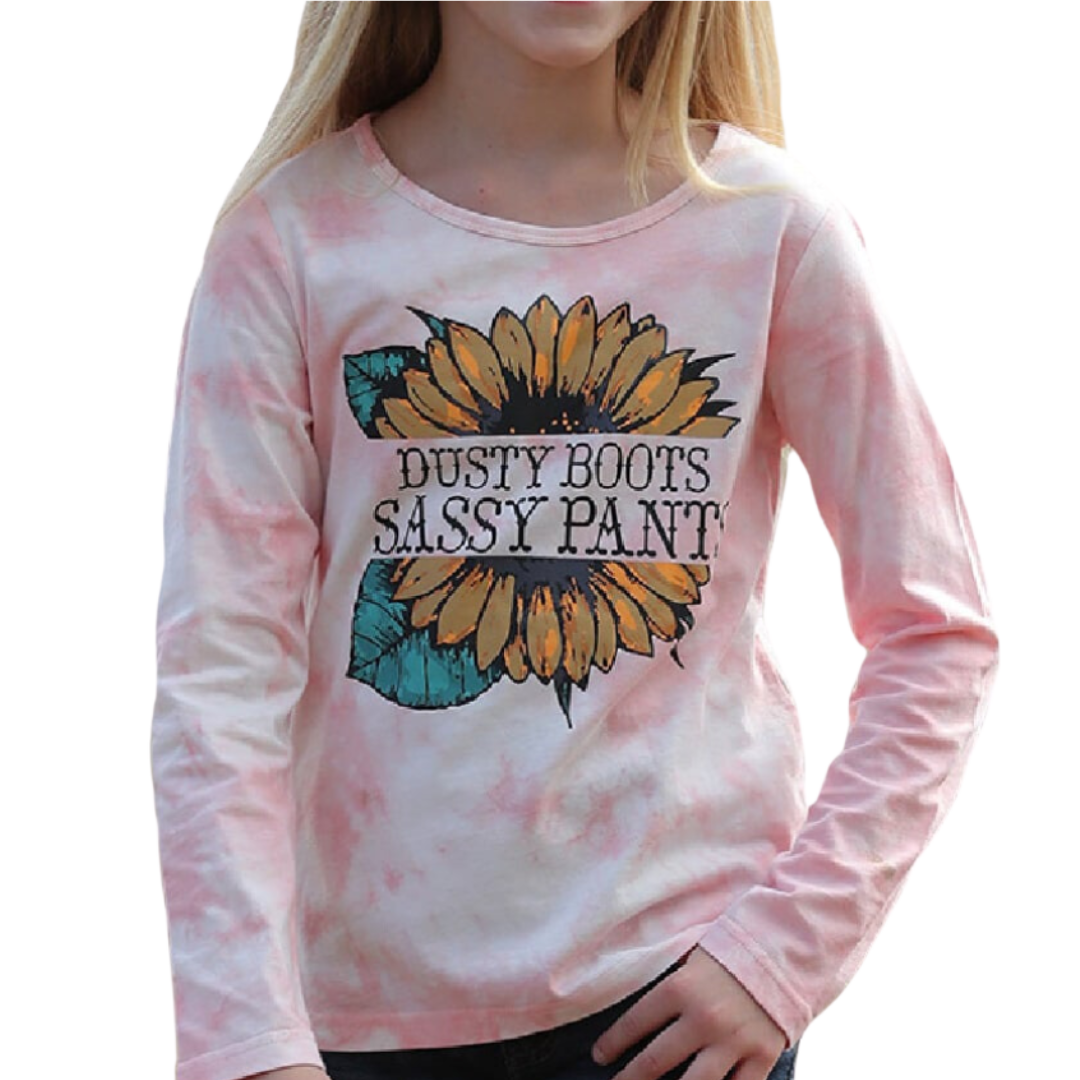 Cruel Youth Girl's Long Sleeve Graphic Pink Tee Shirt