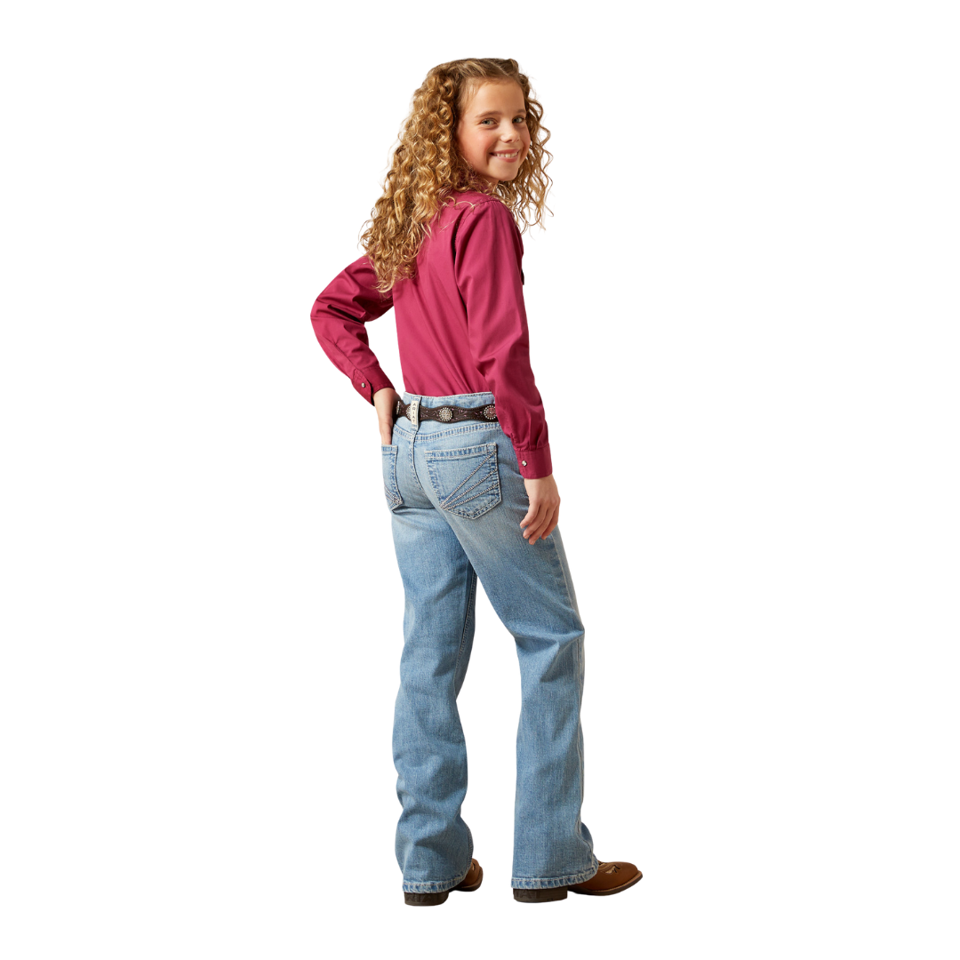 Ariat Youth Girl's Aisha Boot Cut Porto Blue Jeans