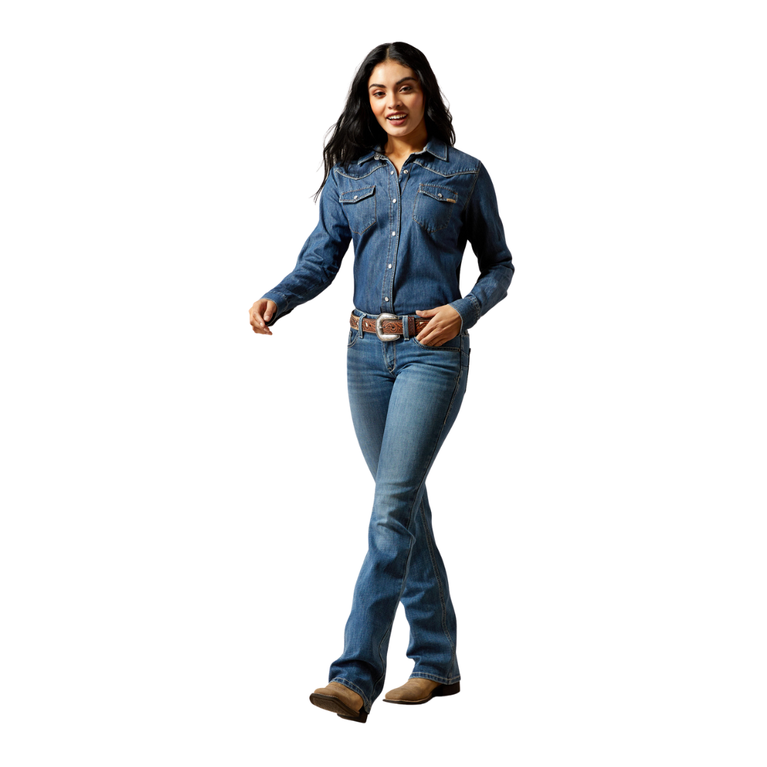 Ariat Women's Mid Rise Aisha Bootcut Blue Jeans