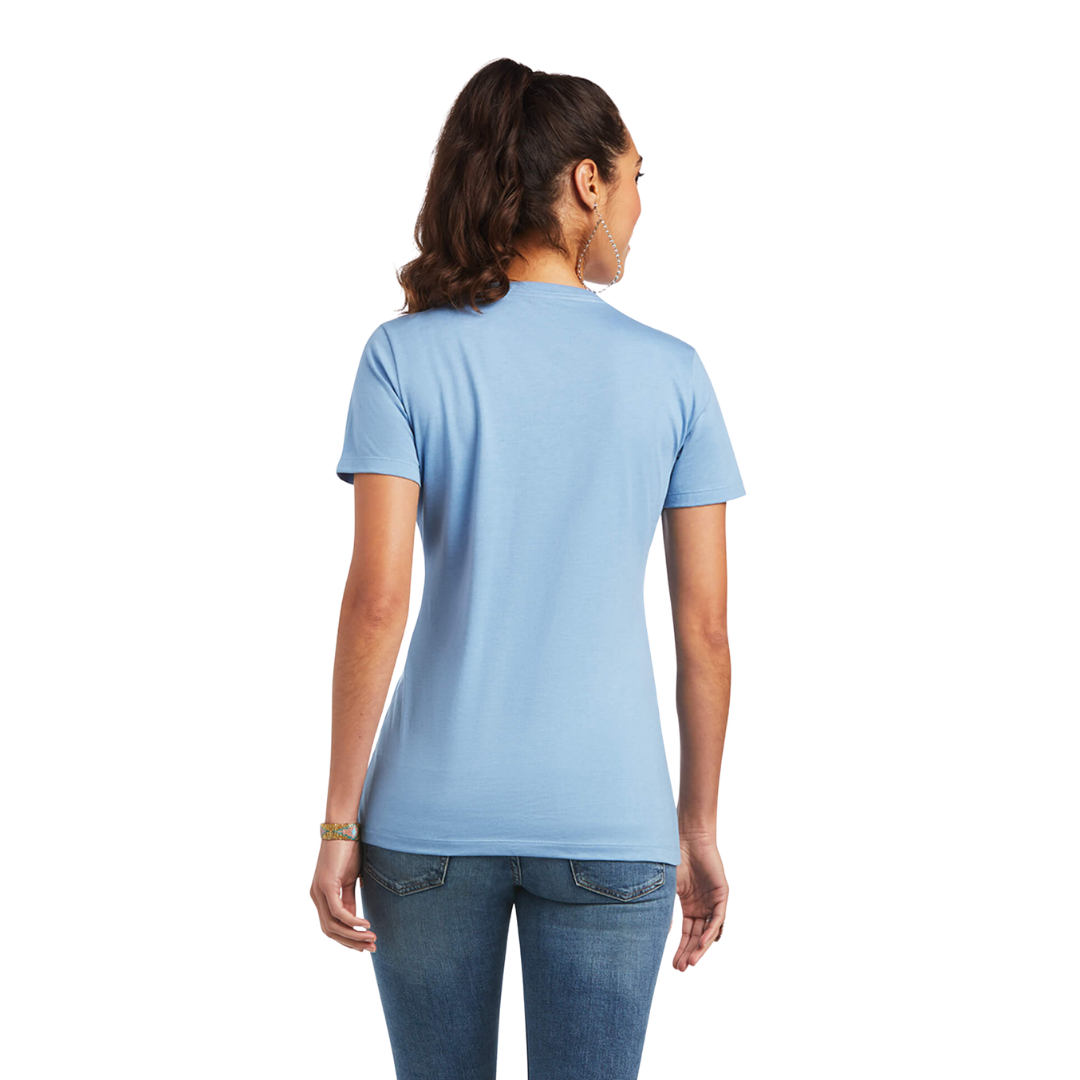 Ariat Women's Paisley Flag Light Blue Tee Shirt