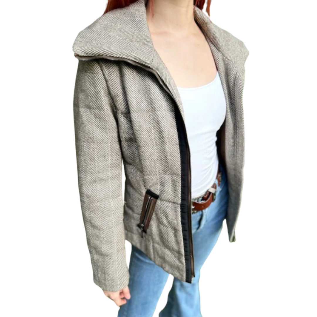 Montana Co Women's Western Puffer Tuped Grey Jacket