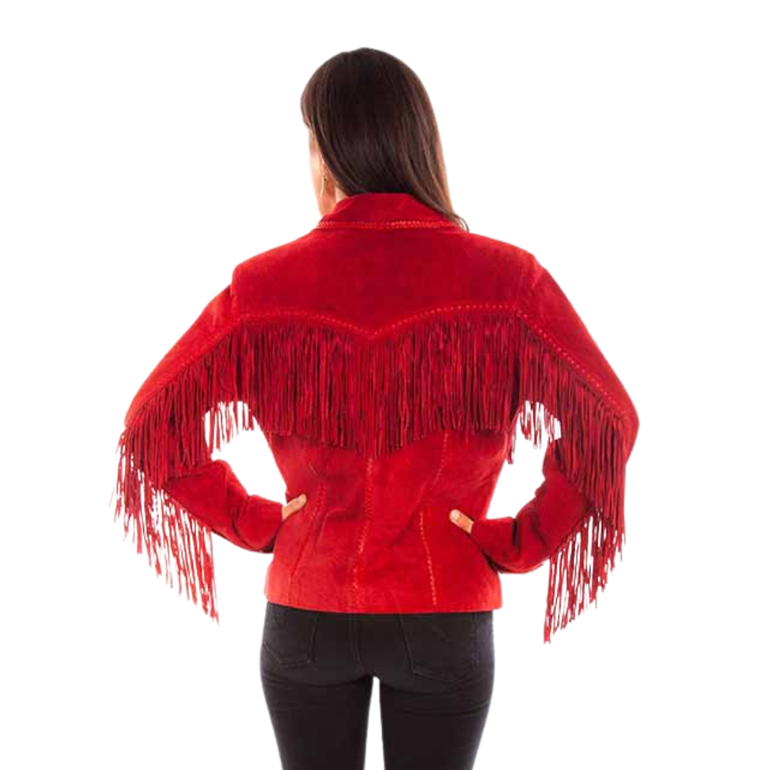 Scully Leathers Women's Suede Fringe Red Jacket