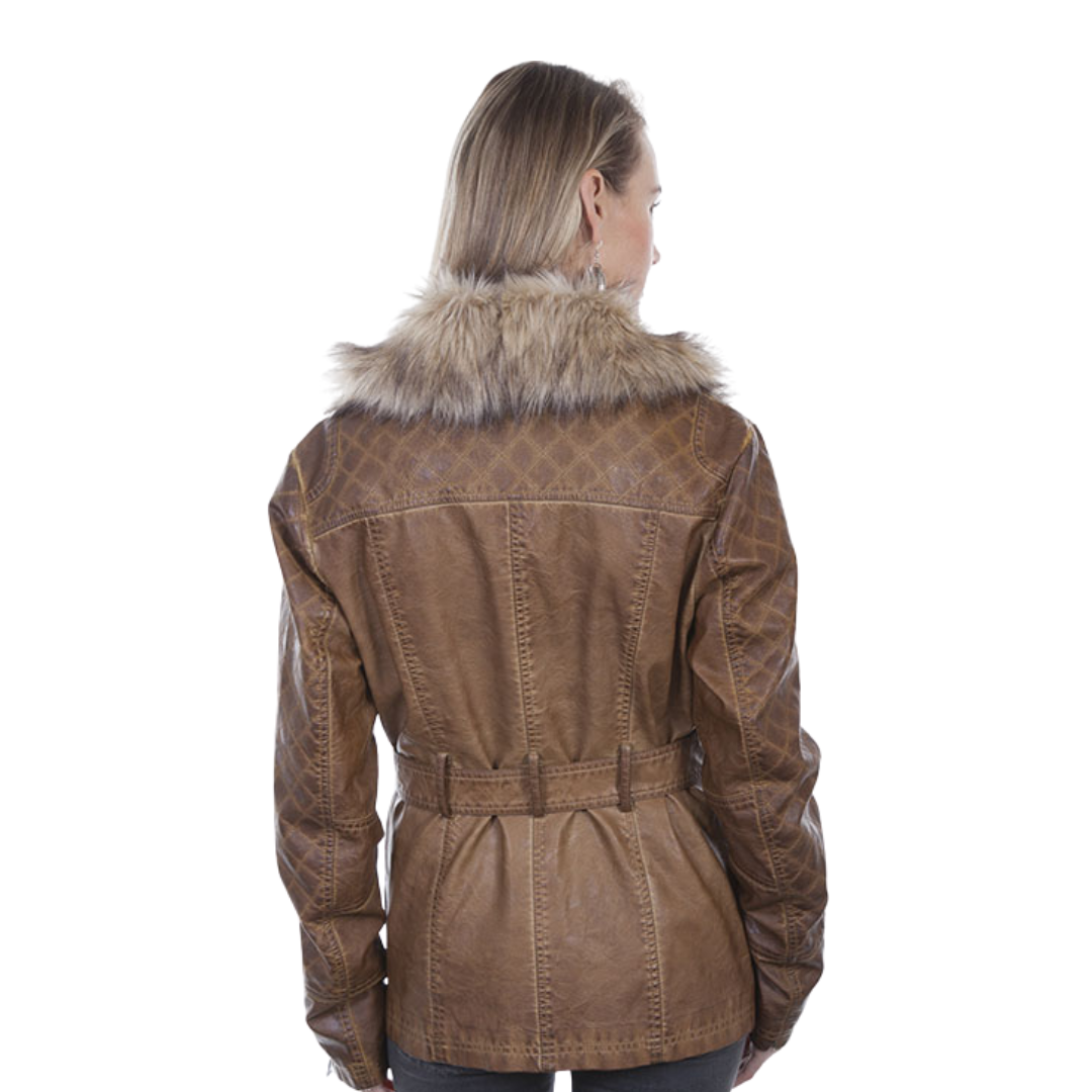 Scully Leathers Women's Faux Trim Brown Jacket