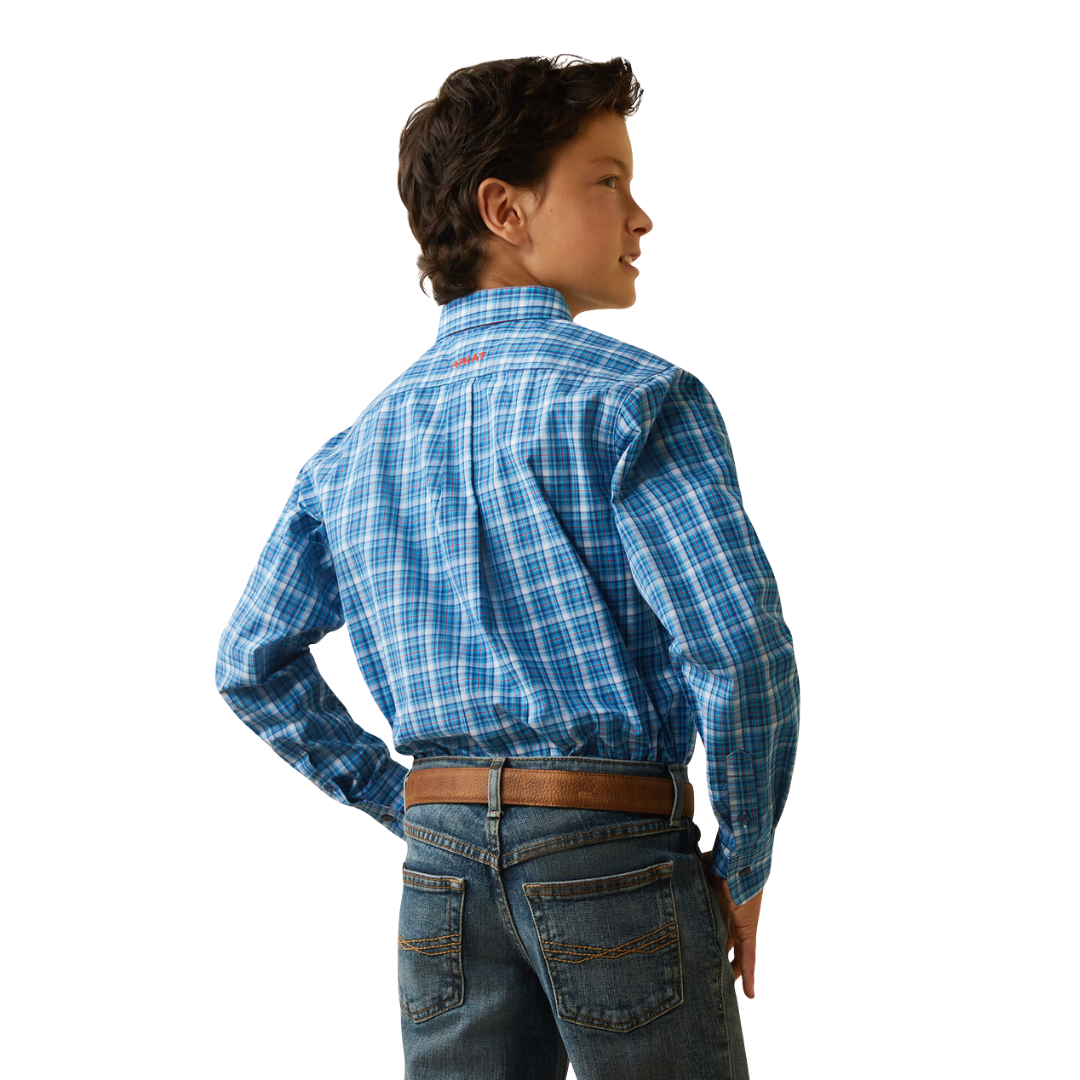 Ariat Youth Boy's Pro Series Leyton Button Blue Shirt