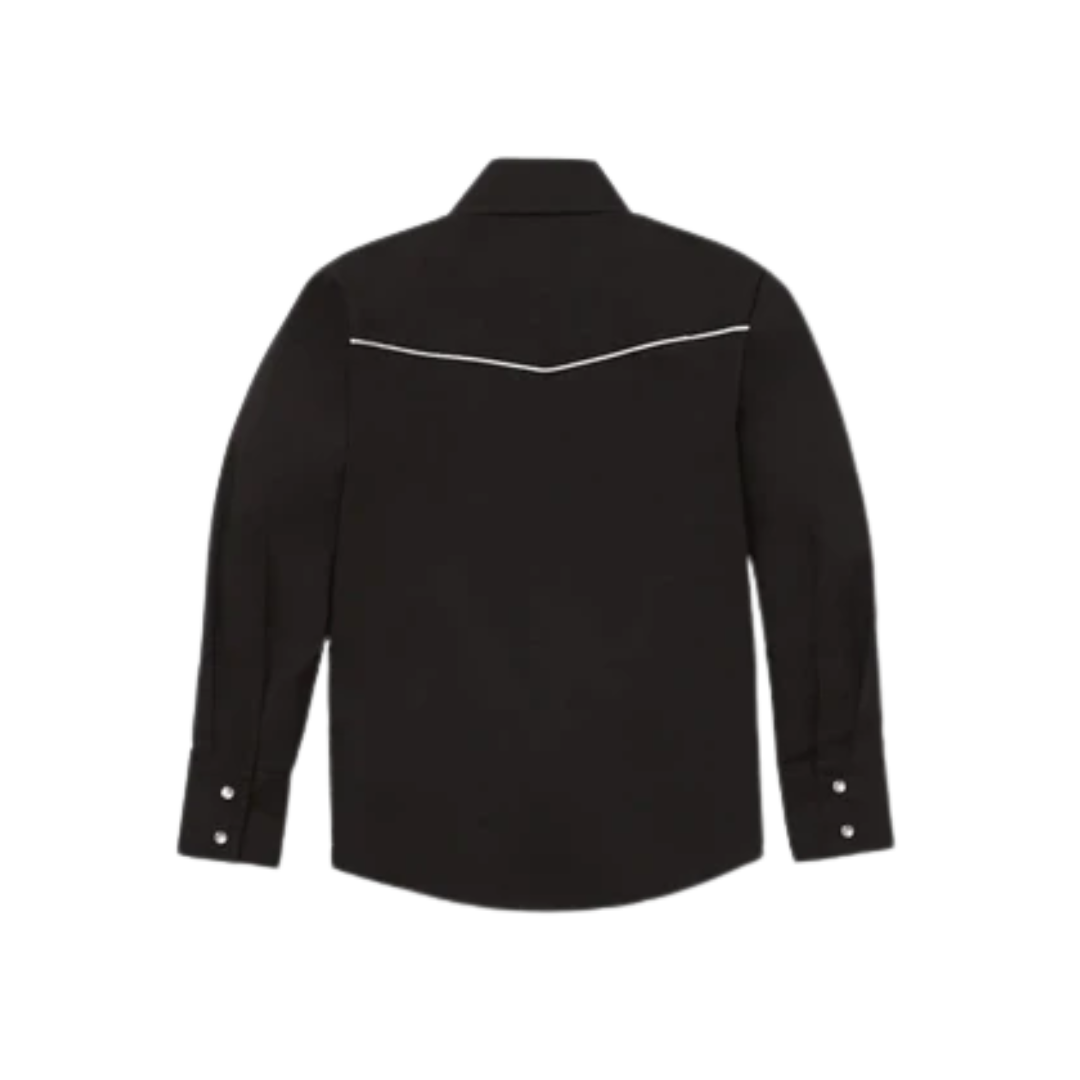 Ely & Walker Youth Boy's Solid Western Piping Black Shirt