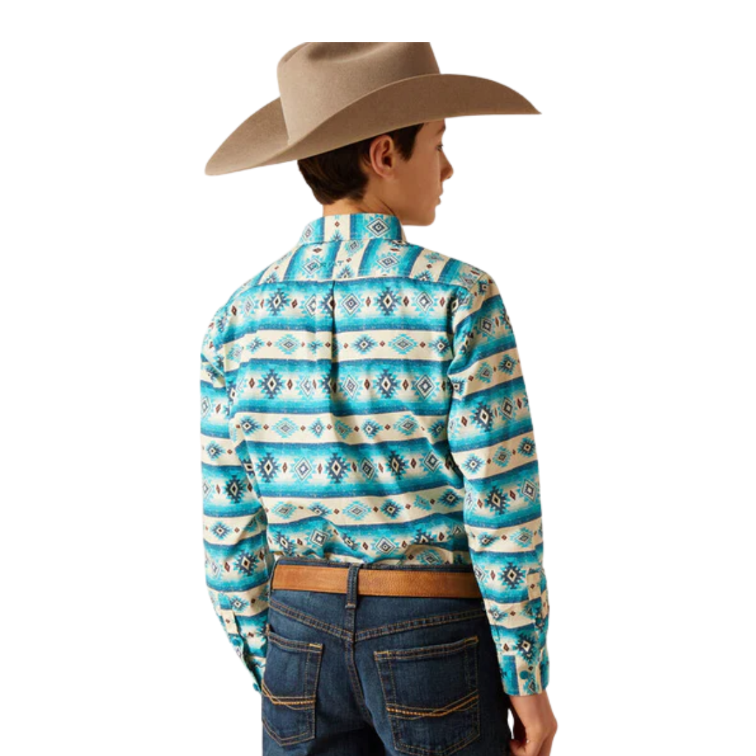 Ariat Youth Boy's Brent Sandshell Blue Shirt