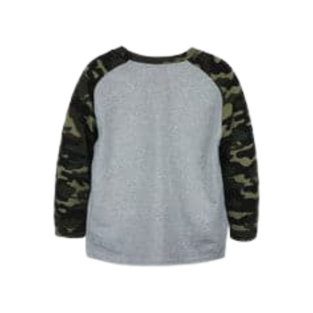 John Deere Youth Boy's Built For The Outdoors Grey Tee Shirt