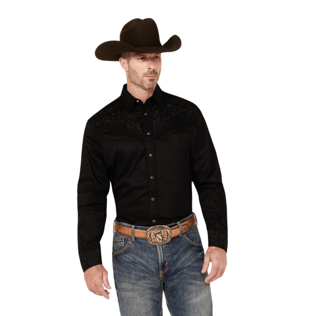 Avalon Men's Rodeo Clothing Western Black Shirt
