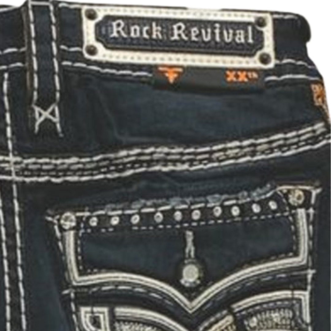 Rock Revival Women's B200 Dark Wash Boot Cut Blue Jeans