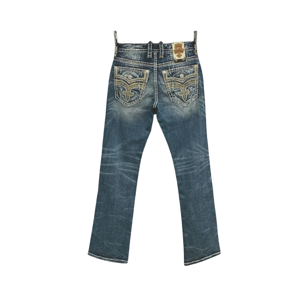 Rock Revival Men's Justice B205 Boot Cut Blue Jeans